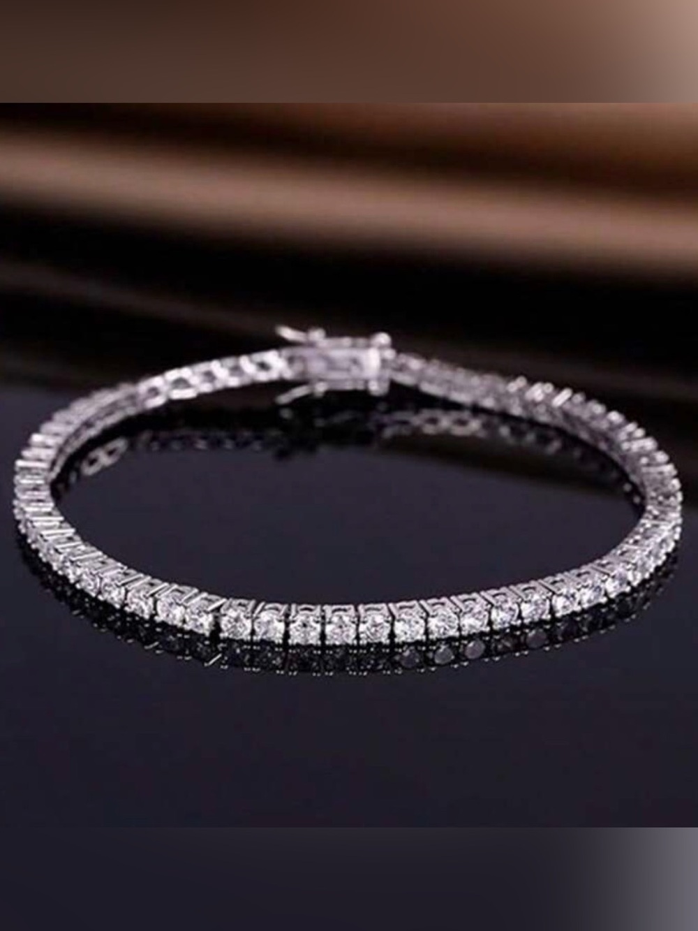 MDFUN 18K White  Gold Plated 3.0
Cubic Zirconia Tennis